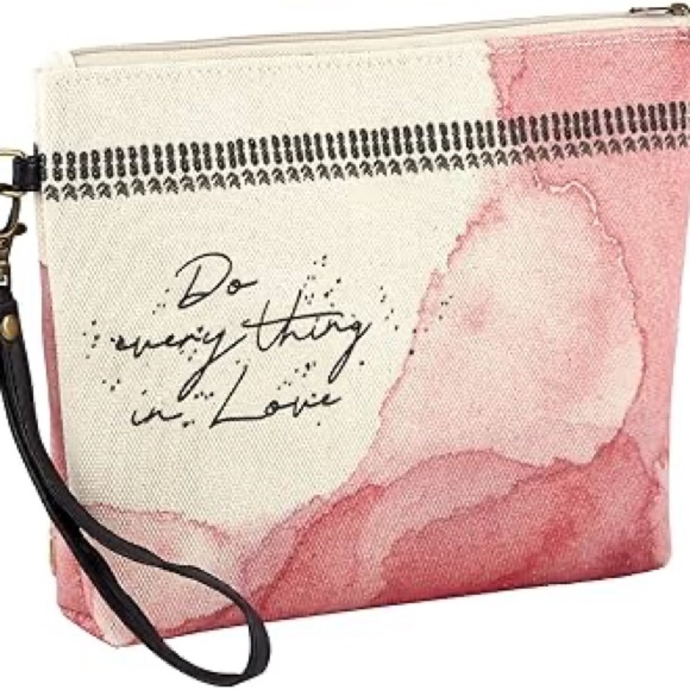 Gifts Of Faith “Do Everything In Love” Canvas Pouch Makeup Bag Wallet